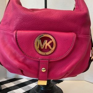 Hot pink Michael Kors Fulton hobo